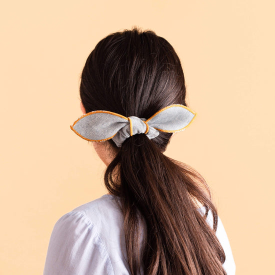 Upcycled Denim Bow Scrunchie from The Foggy Dog 